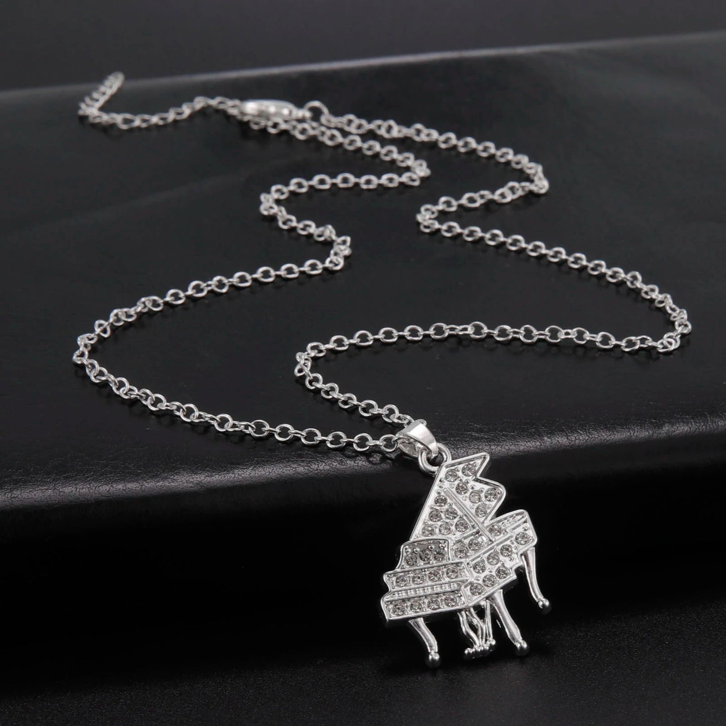 Grand Piano Necklace With Crystal Zircon