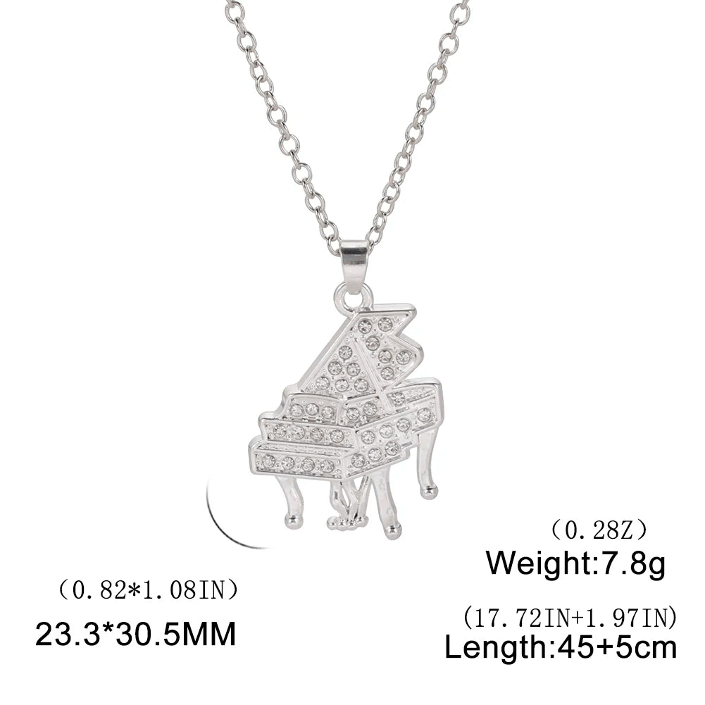 Grand Piano Necklace With Crystal Zircon