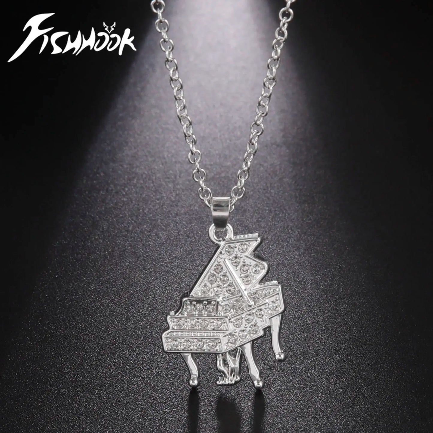 Grand Piano Necklace With Crystal Zircon