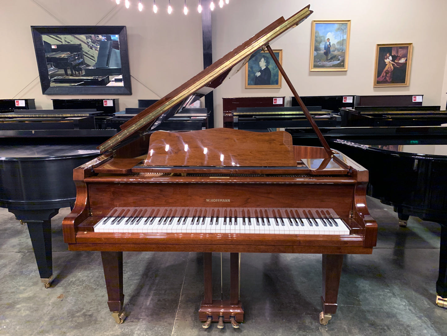 W. HOFFMAN BY C. BECHSTIEN | 2009 | MODEL V 183 6’1″ GRAND PIANO | HIGH POLISH WALNUT | $14,900
