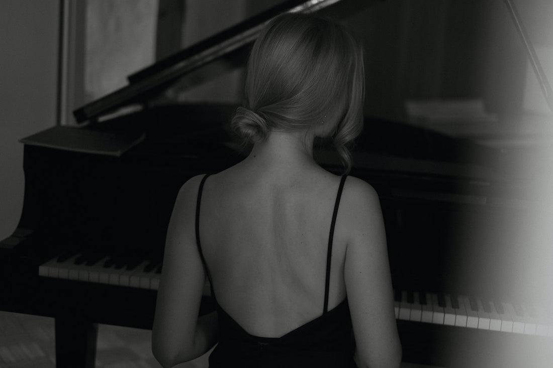 woman playing the piano