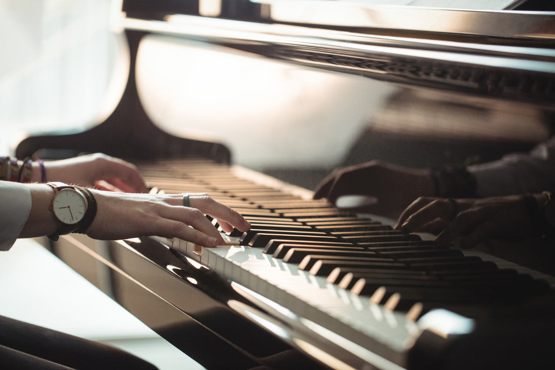 woman playing piano