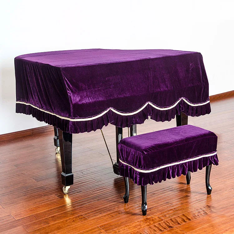 Velvet Grand Piano Cover with Stool Cover