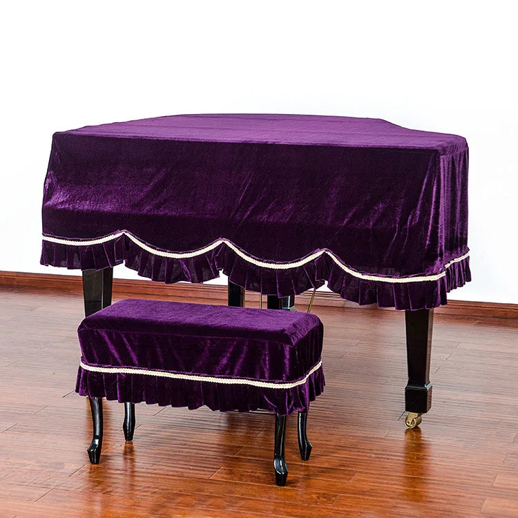 Velvet Grand Piano Cover with Stool Cover