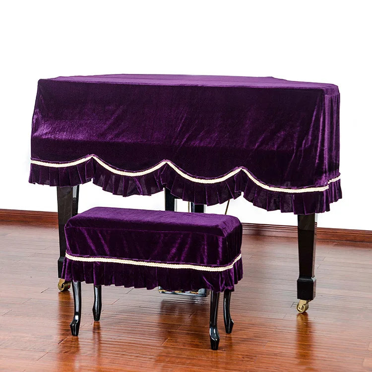 Velvet Grand Piano Cover with Stool Cover