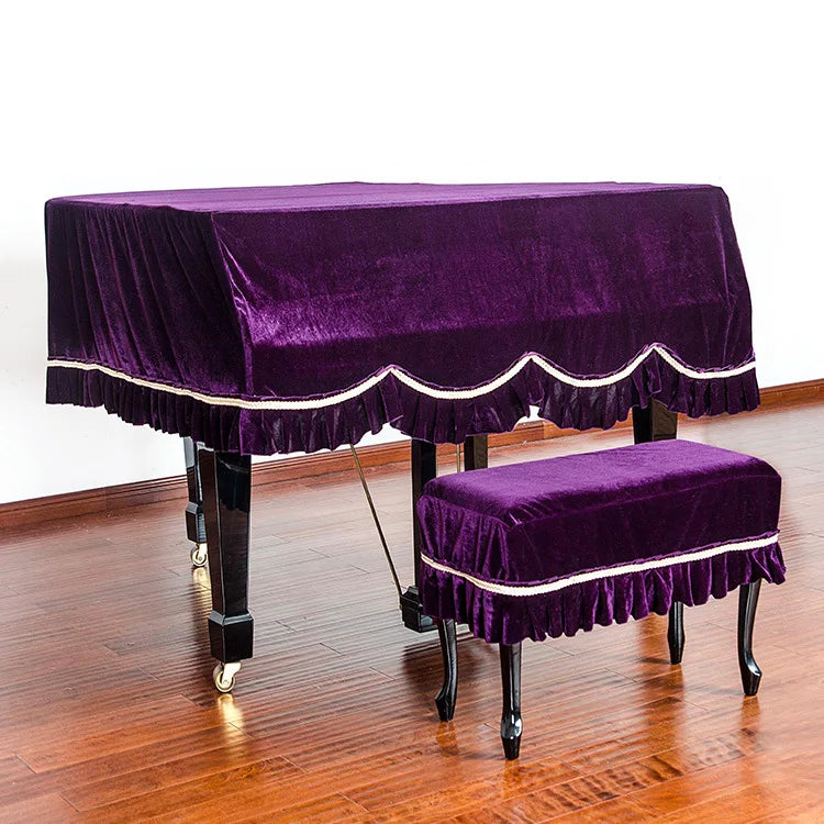 Velvet Grand Piano Cover with Stool Cover