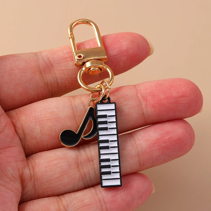 Piano Music Note Keychain