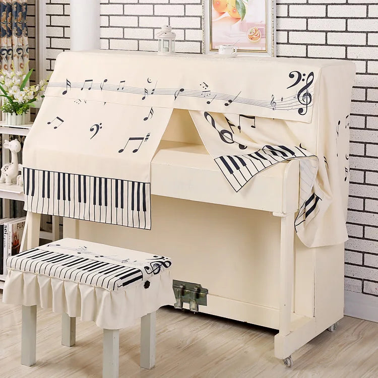 Cartoon Animation Piano and Bench Cover