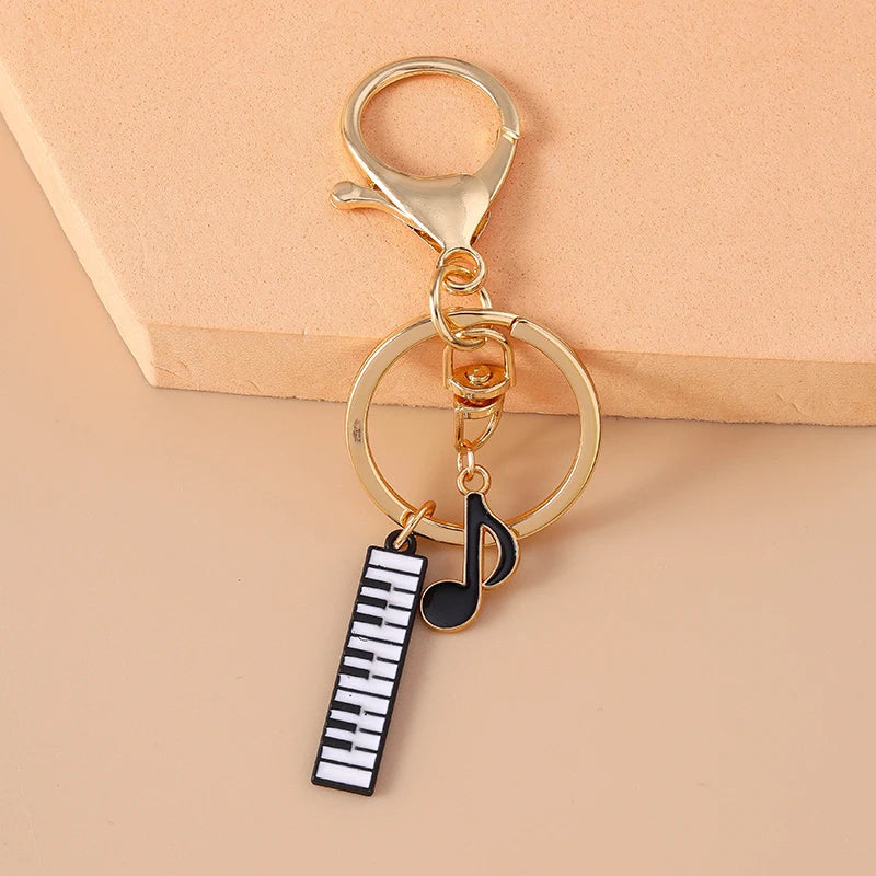 Piano Music Note Keychain