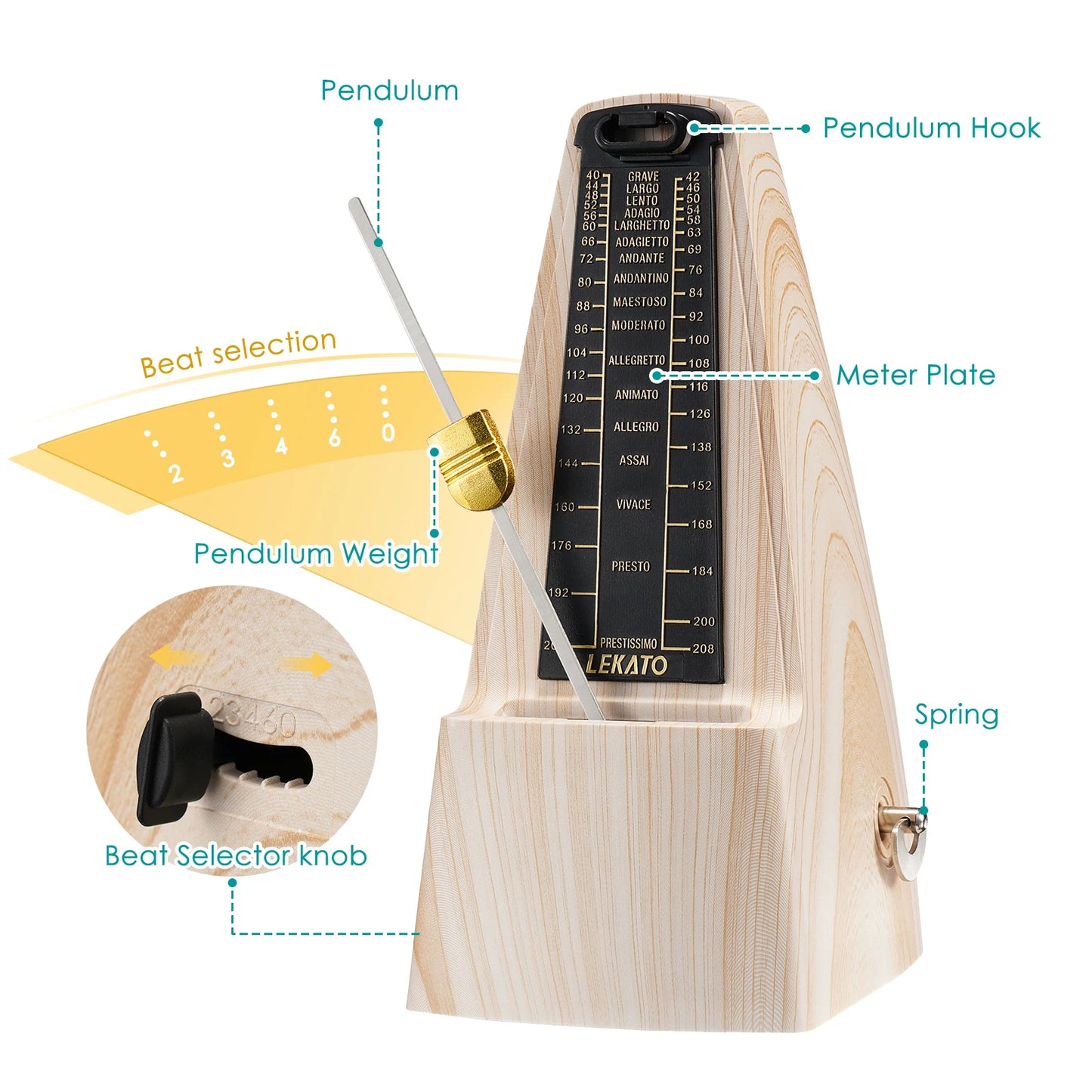 Ash Wood Tone Metronome