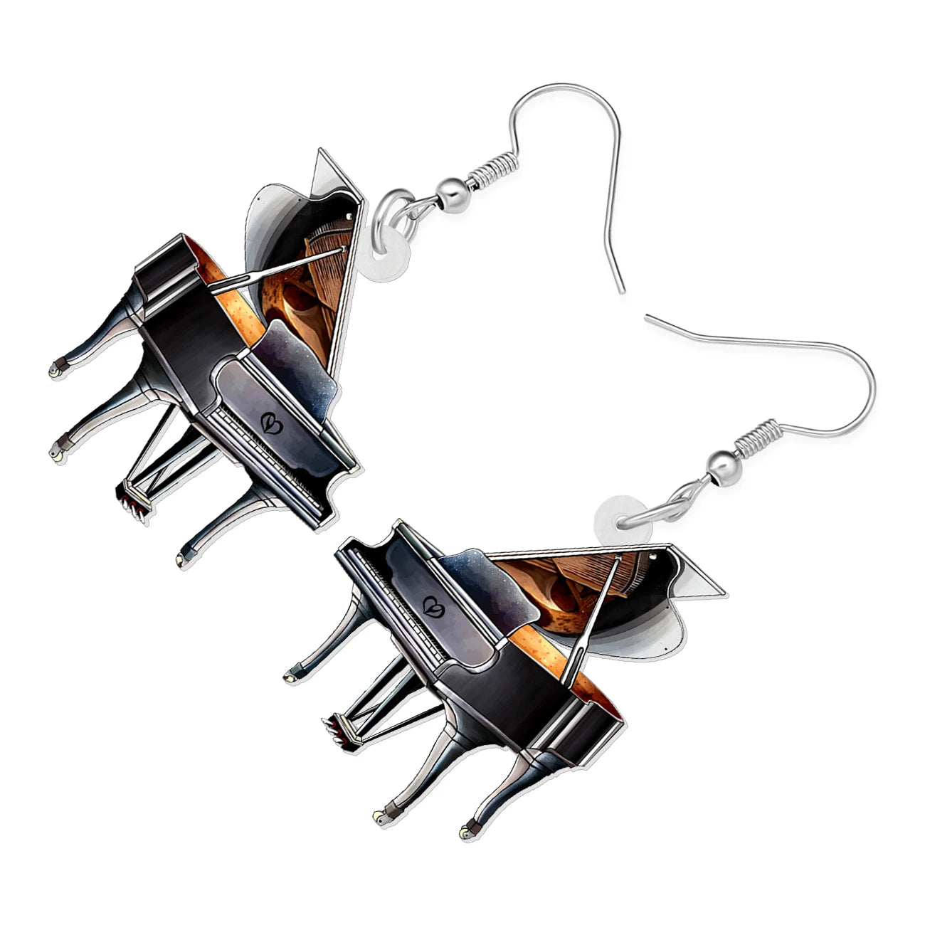 Acrylic Black Piano Earrings