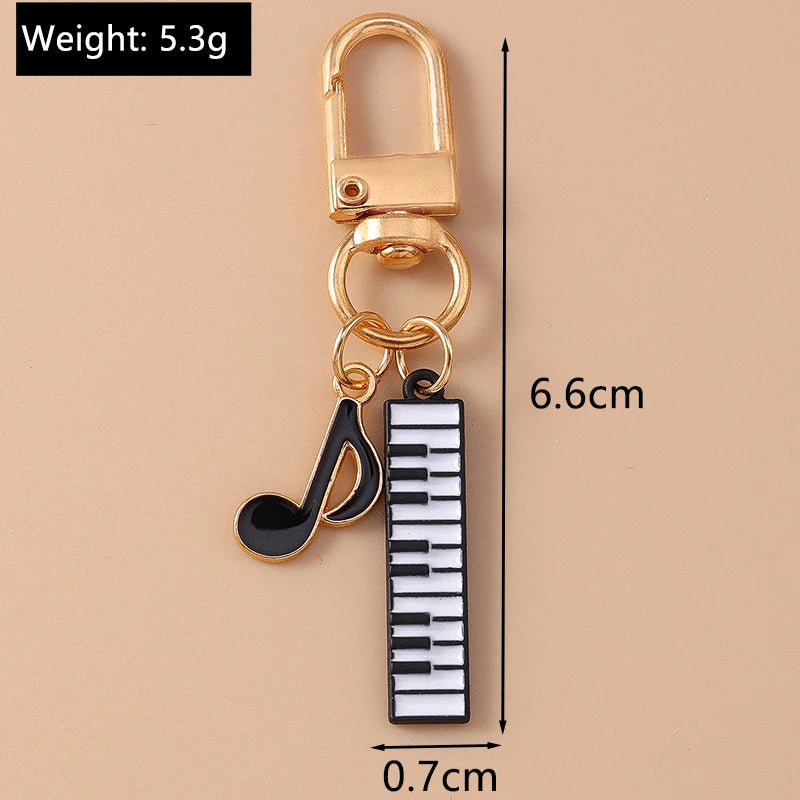 Piano Music Note Keychain