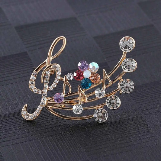 Musical Jewelry Crystal Brooch