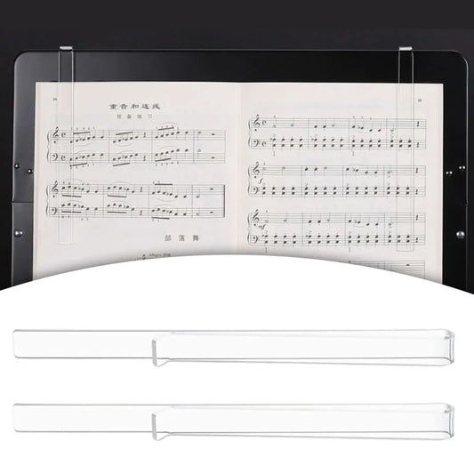 2Pcs Transparent Music Sheet Clips