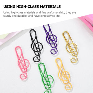 75 Pcs Music Note Paper Clip Metal Paperclips