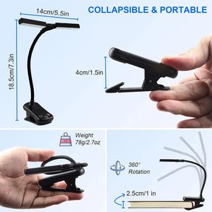 LED Clip On,USB Rechargeable Book Light