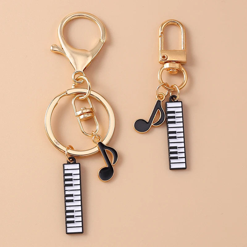 Piano Music Note Keychain