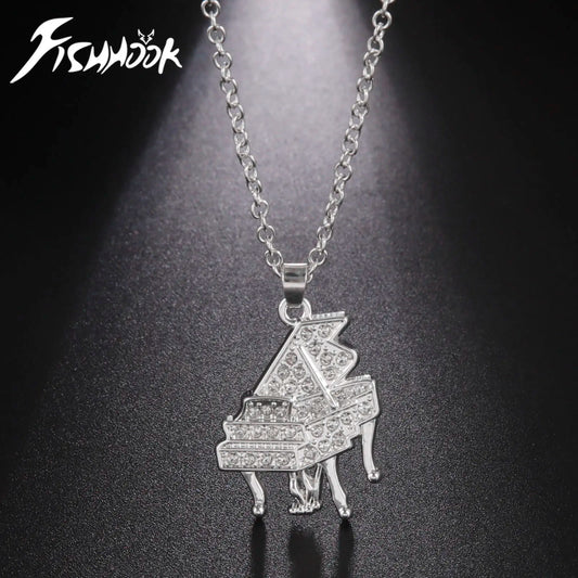 Grand Piano Necklace With Crystal Zircon