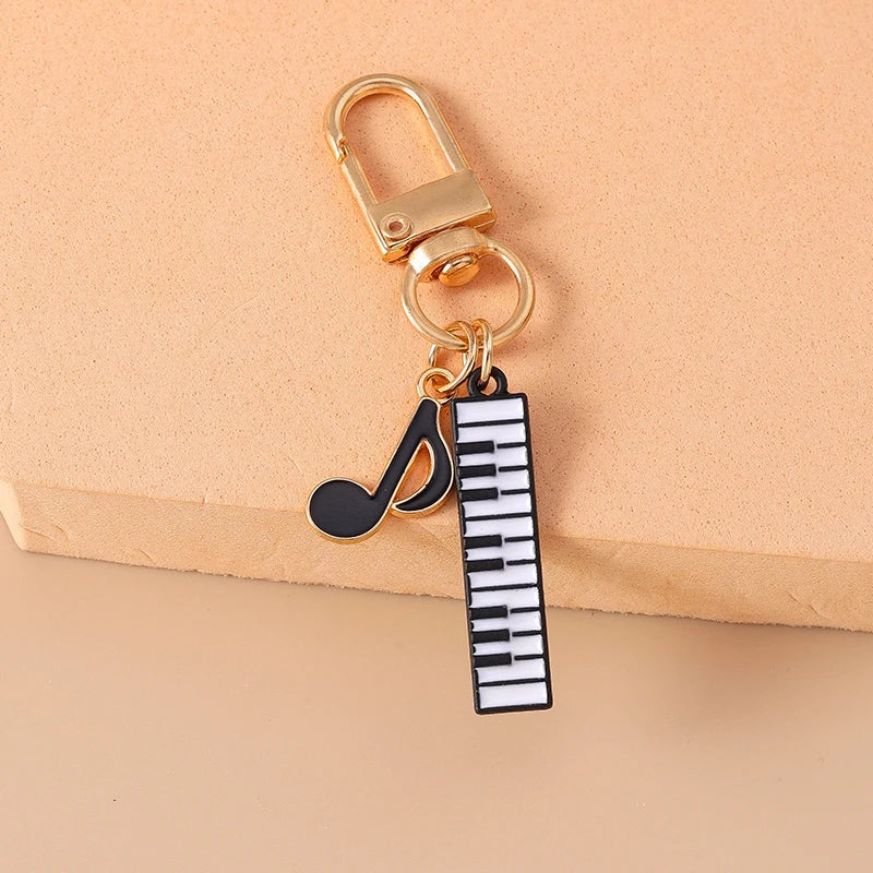 Piano Music Note Keychain